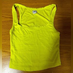 W Neon Yellow BDG Urban Outfitters Cropped Tank size M